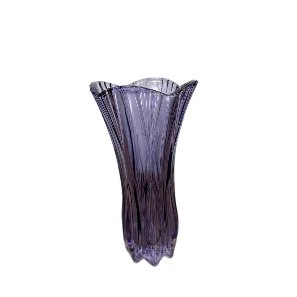 Plantica Crystal Amethyst Bud Vase‎ Home Decor Bohemia Crystal Flower Flared